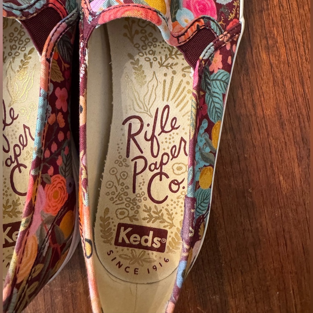 Keds Rifle Paper Co Double Decker Floral Slip-On Sneakers - size 8.5 - Picture 8 of 10